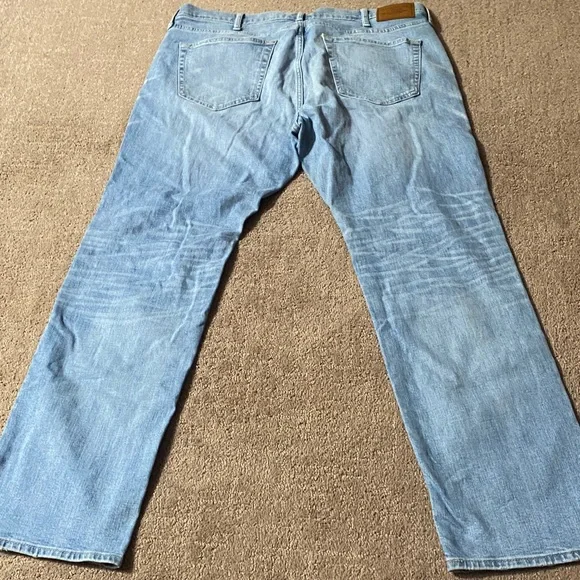 Abercrombie & Fitch Light Blue Stretch Size 36X32 Straight Leg Jeans - Picture 5 of 10